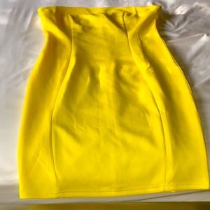 Yellow Strapless Mini Dress